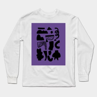 abstract figures on ultra violet background Long Sleeve T-Shirt